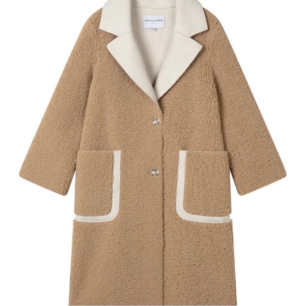 LAST DAY -- Petite Studio NYC Sienna Reversible Coat in Camel and Ivory BNWT - Picture 4 of 9
